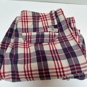 Polo Jeans Company Red & Blue Plaid Cotton‎ Cargo Shorts size 36
